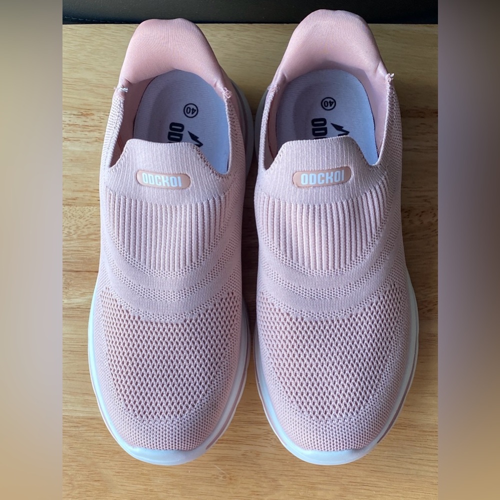 Women's Pink Slip-On Sneakers - Picture 4 of 12